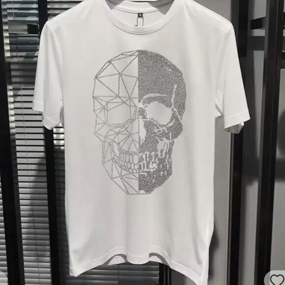 Skull print rhinestone top - Picture 1 of 9